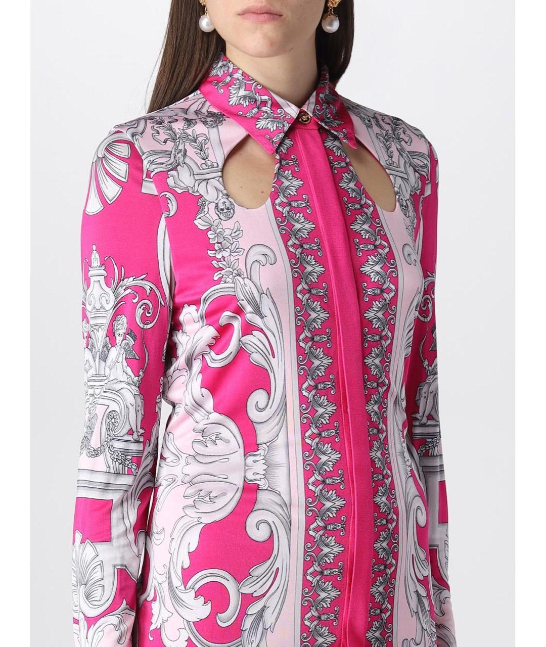 VERSACE Мульти хлопковое коктейльное платье, фото 4