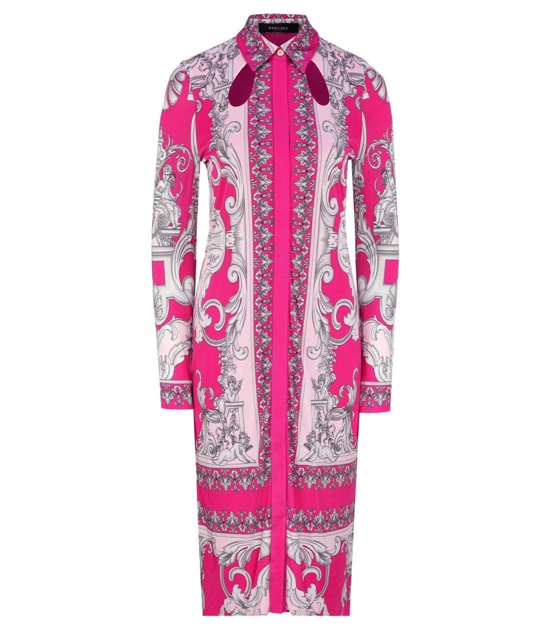 VERSACE Мульти хлопковое коктейльное платье, фото 1