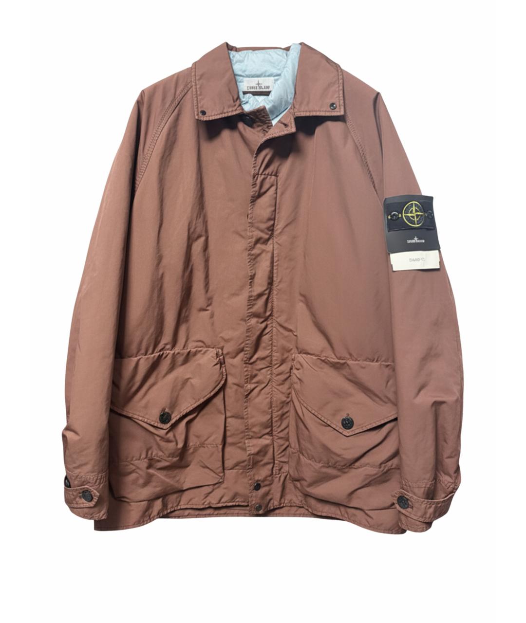 STONE ISLAND Коричневый полиамидовый пуховик, фото 1