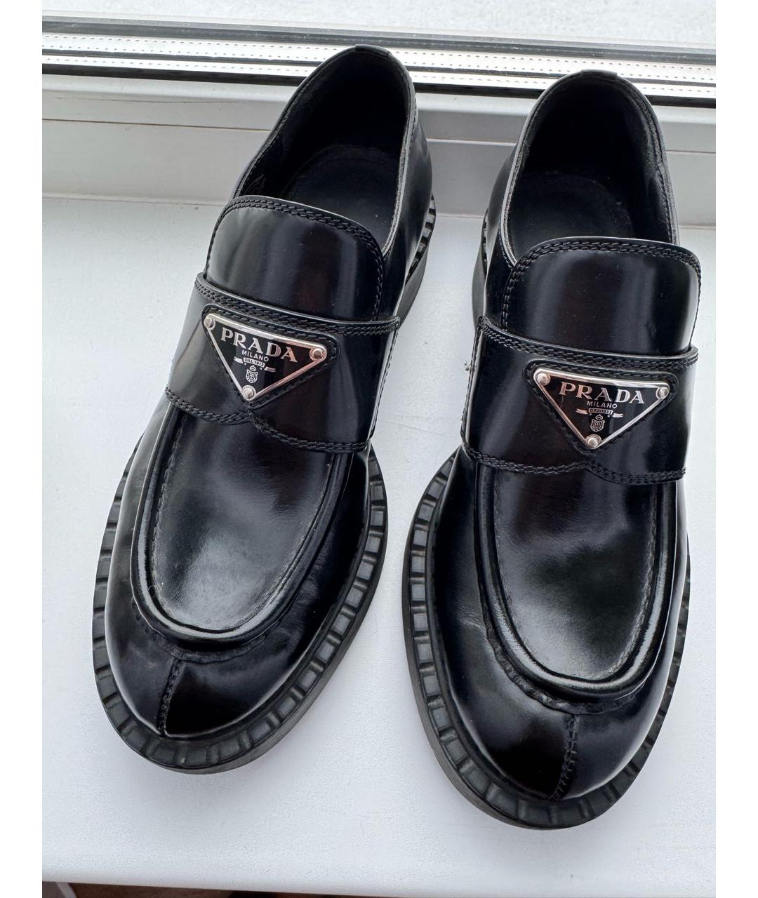 PRADA Черные лоферы из лакированной кожи, фото 2