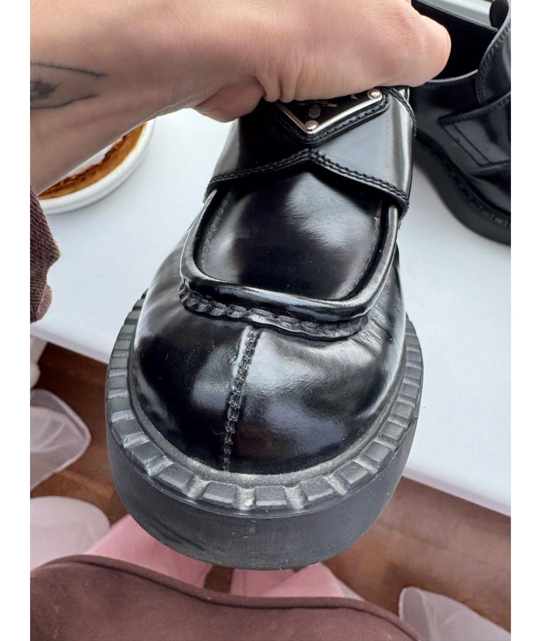 PRADA Черные лоферы из лакированной кожи, фото 6