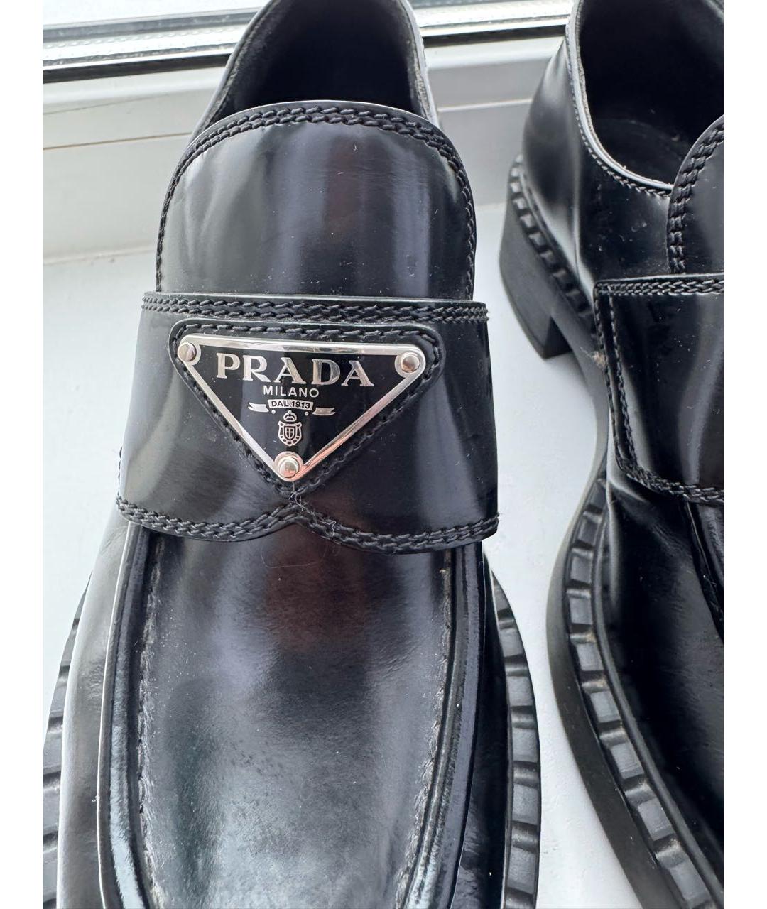 PRADA Черные лоферы из лакированной кожи, фото 3