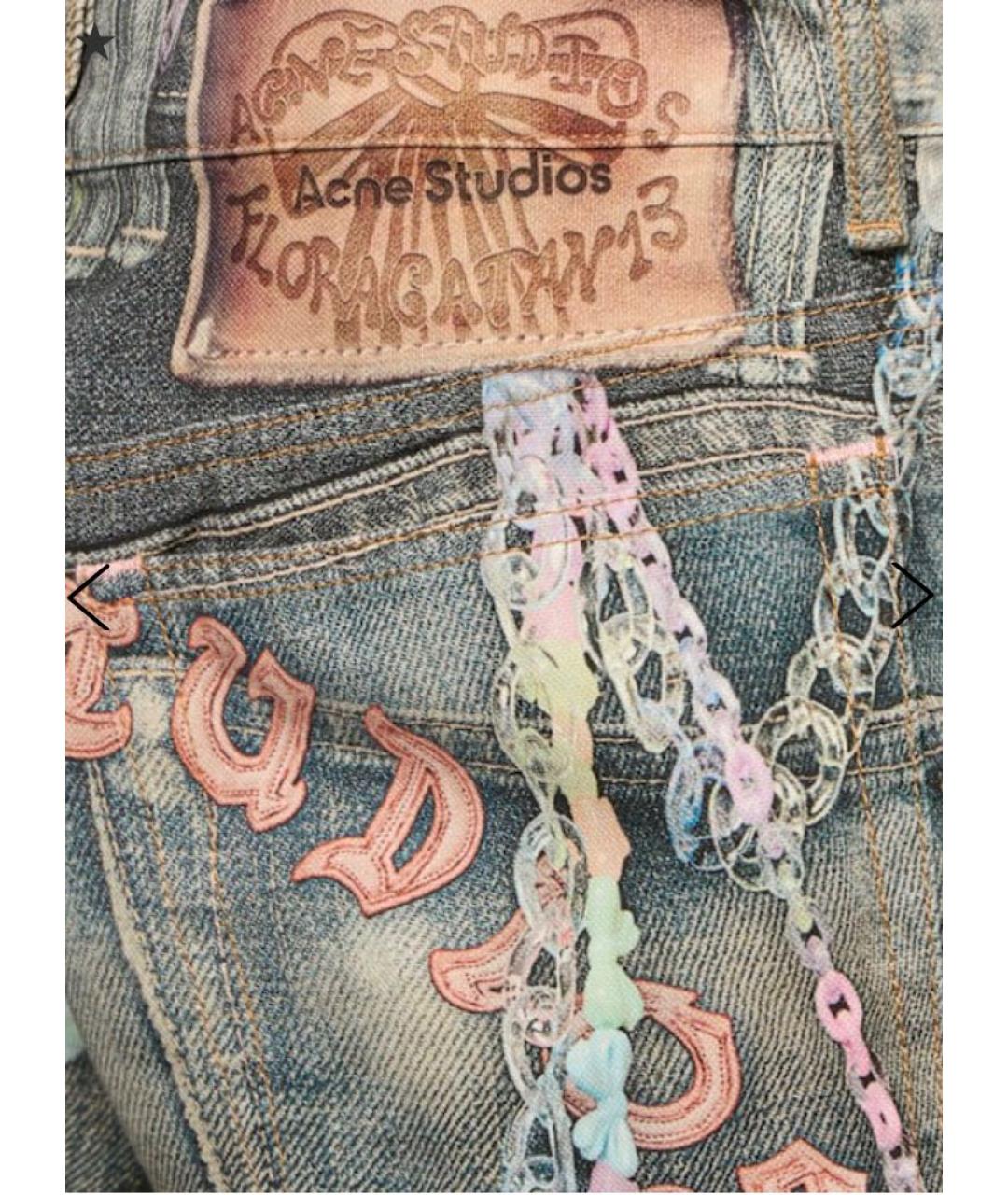 ACNE STUDIOS Синие хлопковые прямые джинсы, фото 8