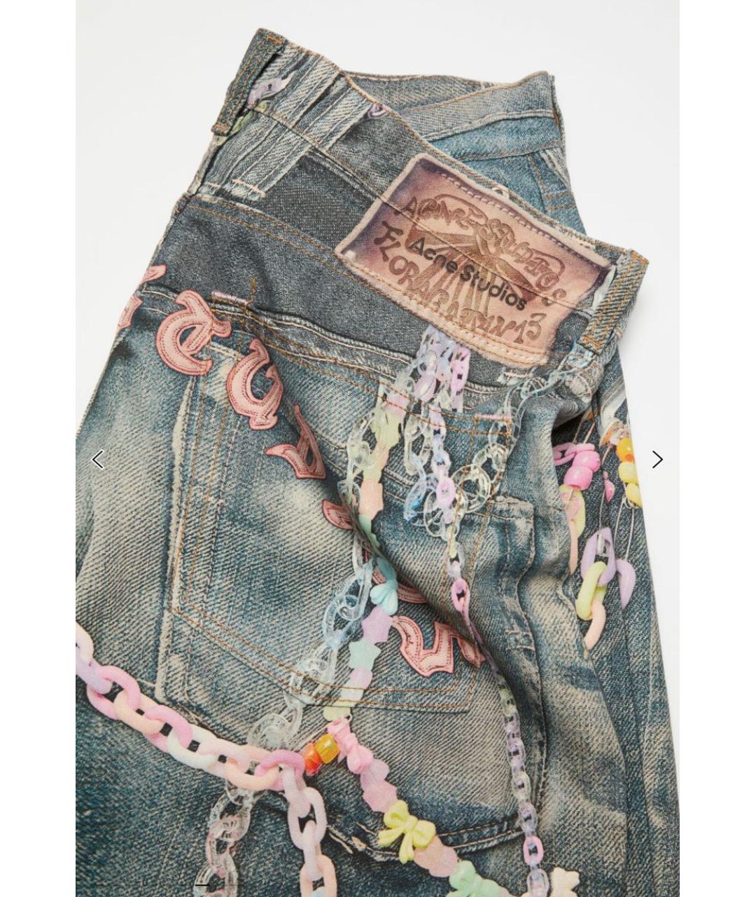 ACNE STUDIOS Синие хлопковые прямые джинсы, фото 4