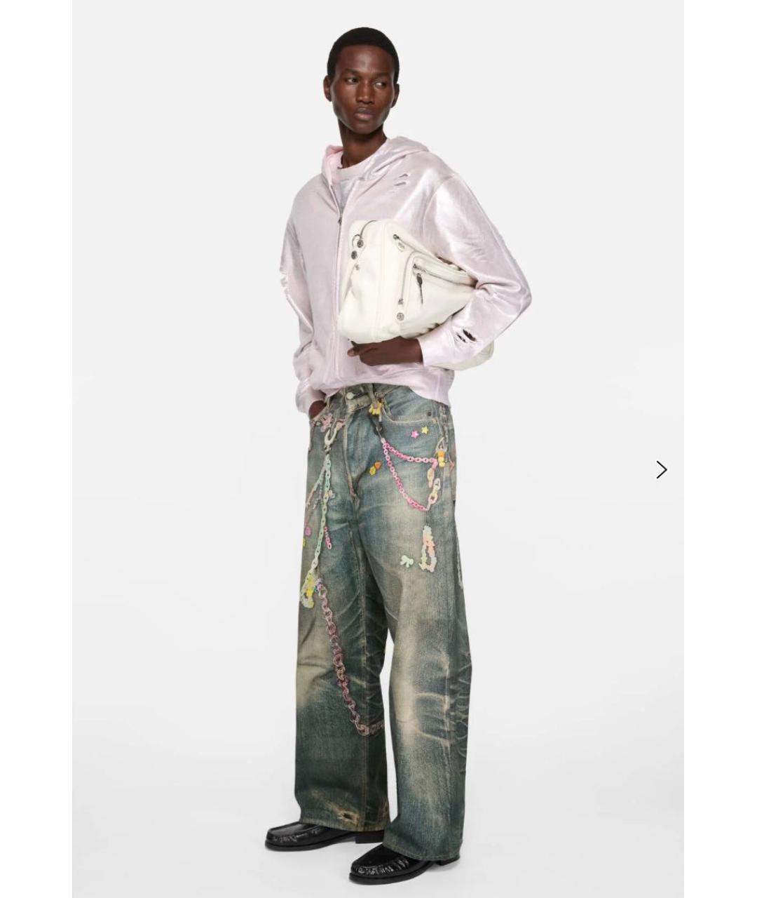 ACNE STUDIOS Синие хлопковые прямые джинсы, фото 7