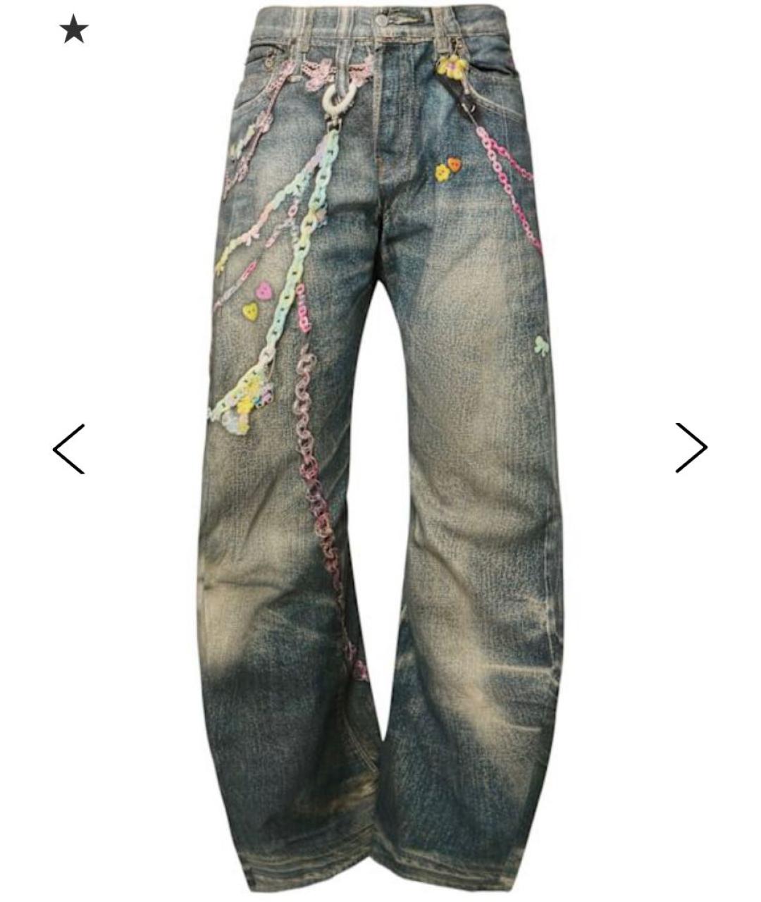 ACNE STUDIOS Синие хлопковые прямые джинсы, фото 9