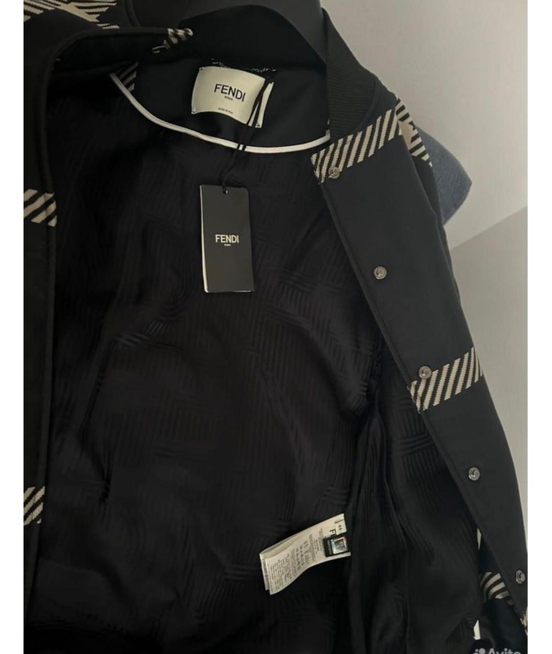 FENDI Черная полиэстеровая куртка, фото 3