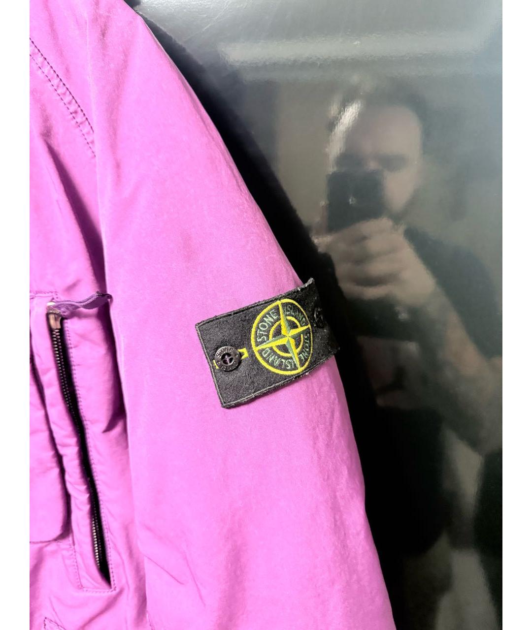STONE ISLAND Фиолетовый полиамидовый пуховик, фото 2