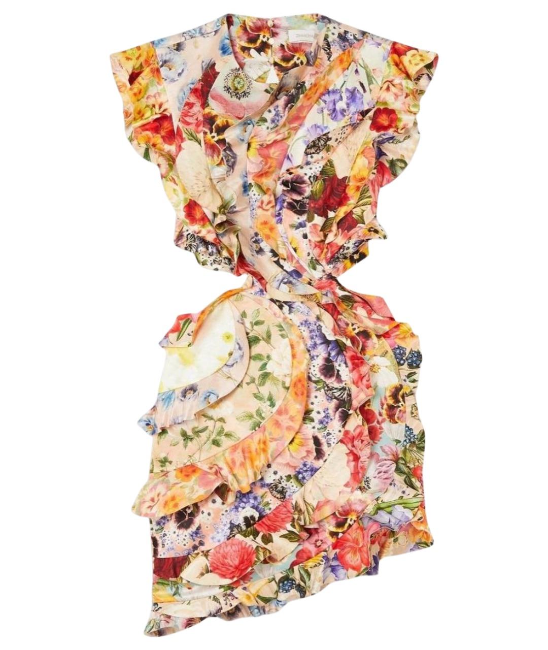 ZIMMERMANN Мульти шелковое коктейльное платье, фото 1