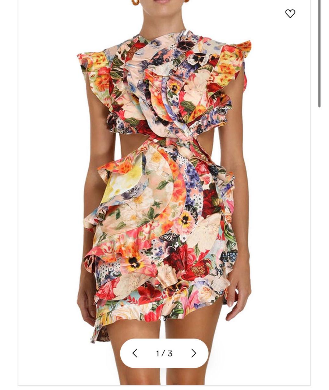 ZIMMERMANN Мульти шелковое коктейльное платье, фото 2