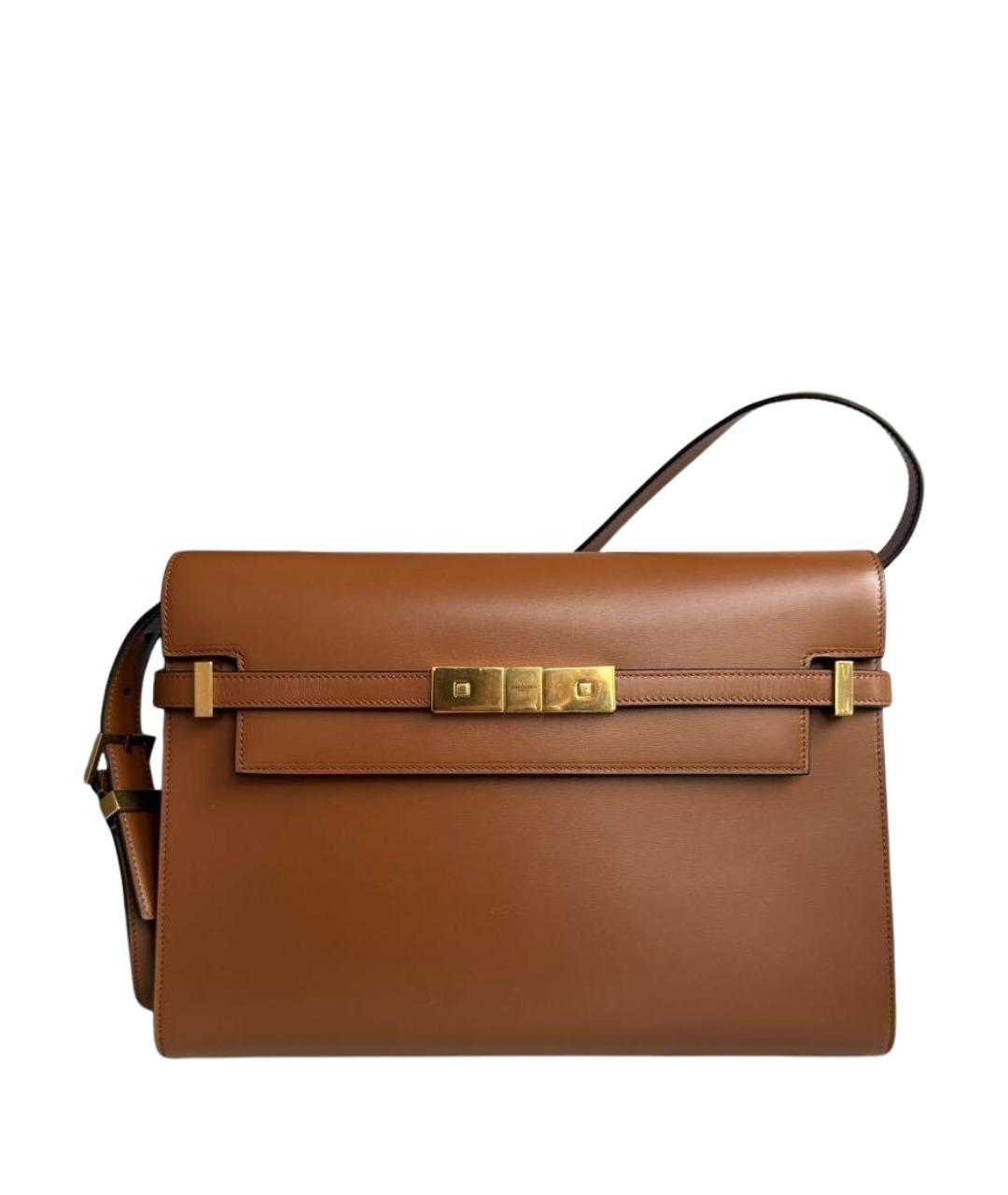 SAINT LAURENT Коричневая кожаная сумка через плечо, фото 1