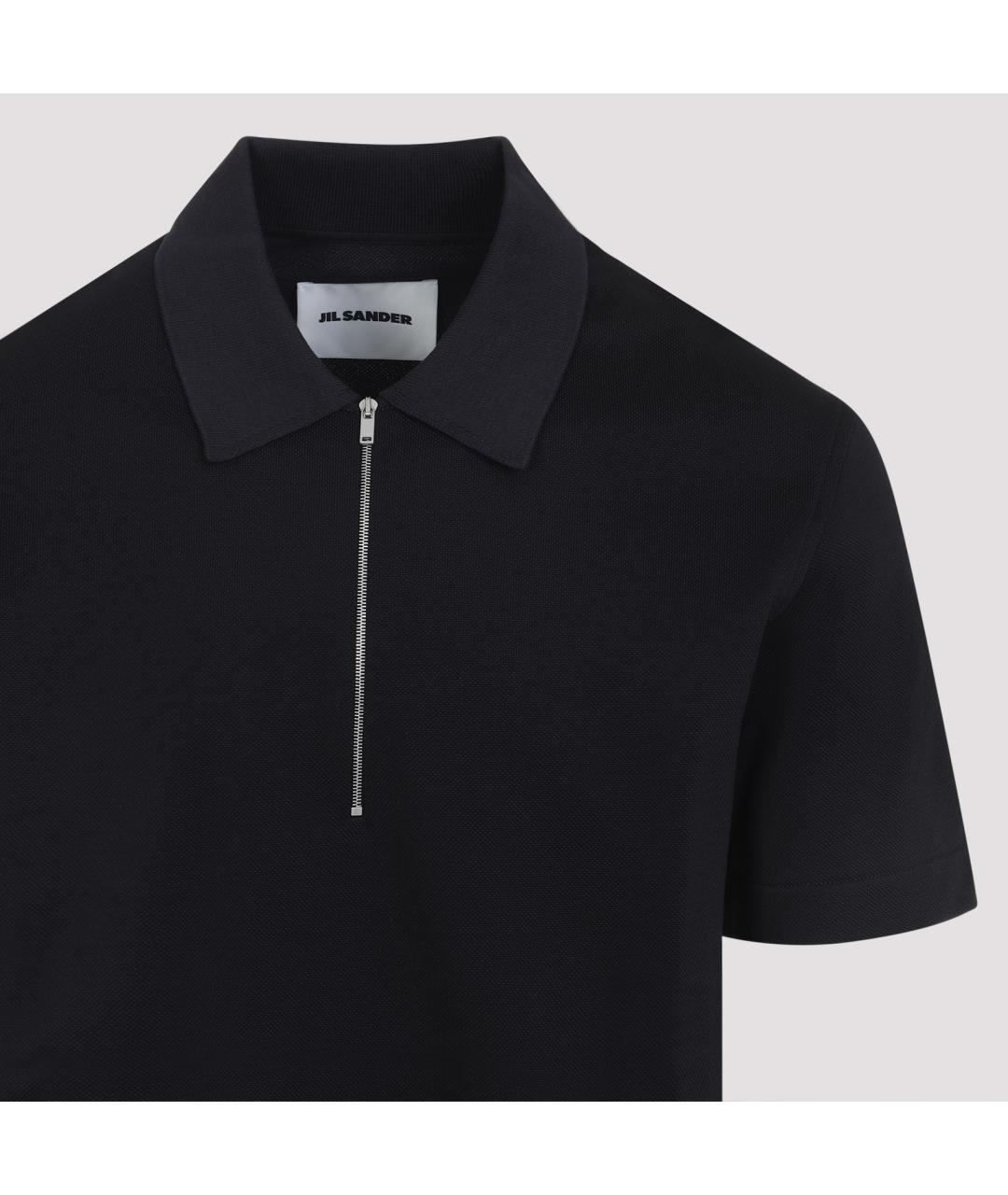 JIL SANDER Темно-синее поло с коротким рукавом, фото 3