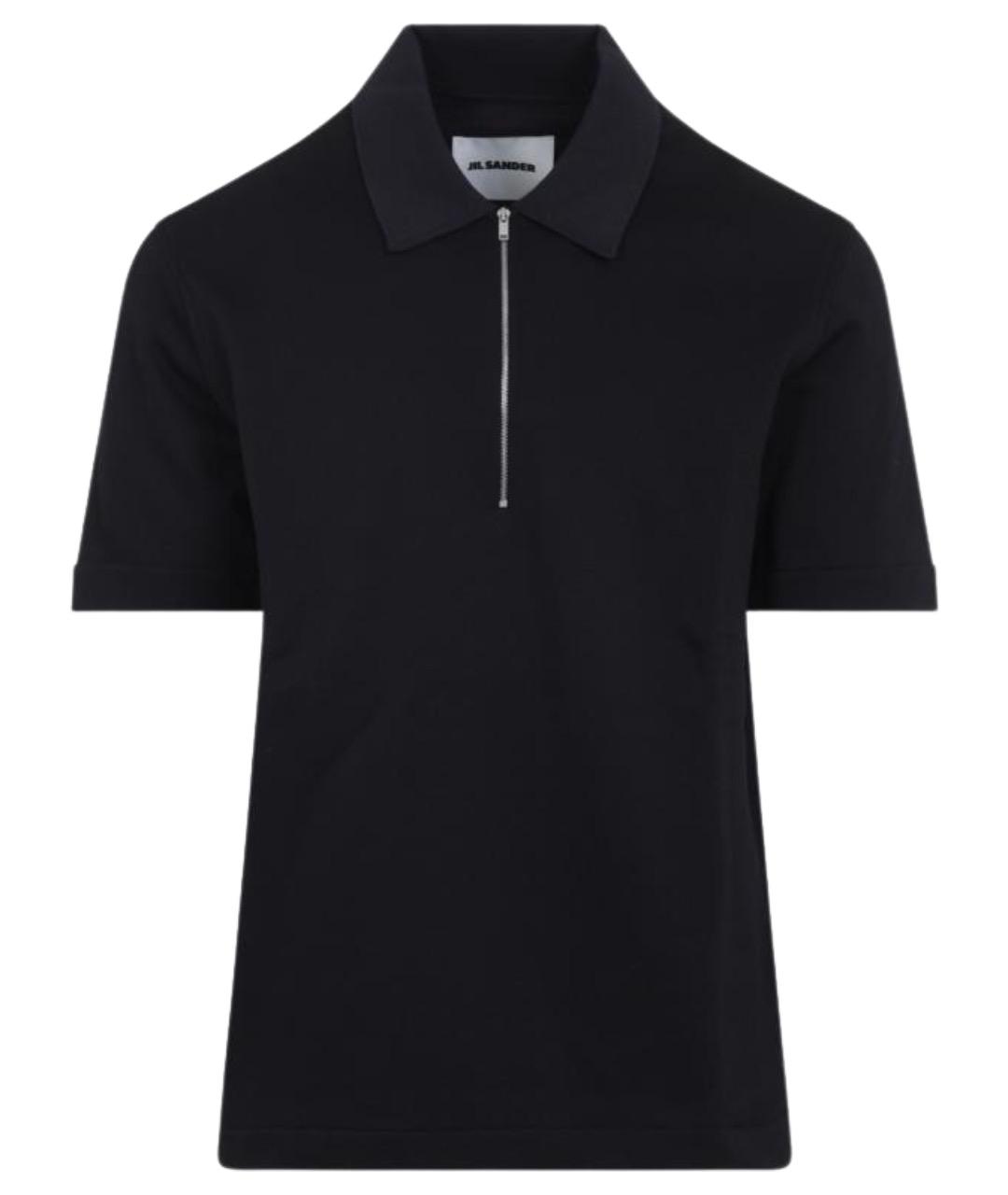 JIL SANDER Темно-синее поло с коротким рукавом, фото 1