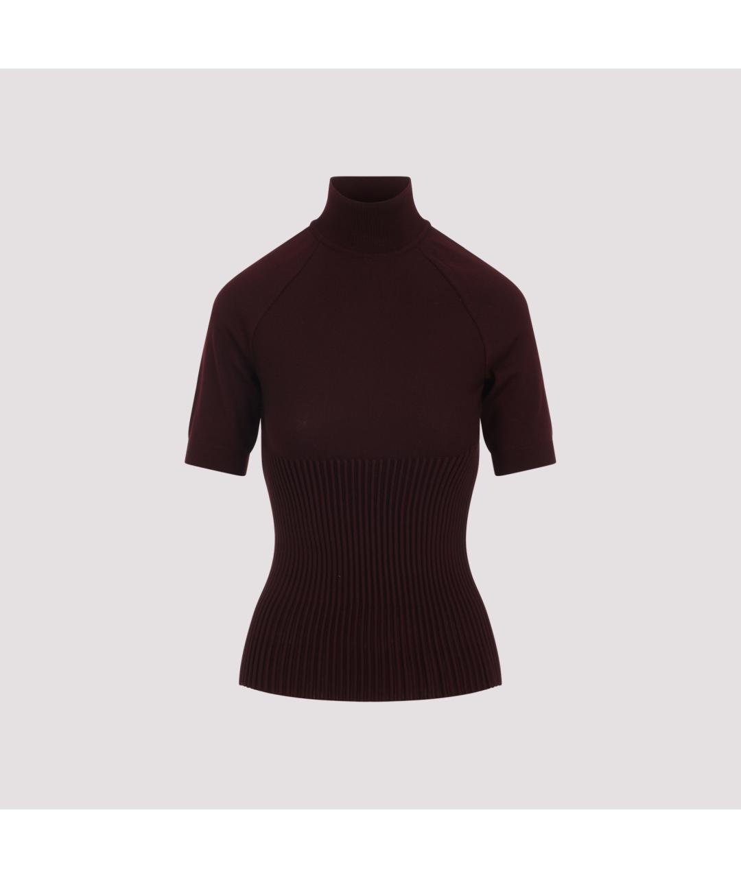 ALAIA Бордовый шерстяной джемпер / свитер, фото 2