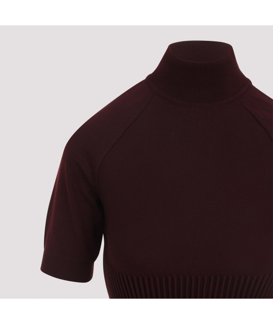 ALAIA Бордовый шерстяной джемпер / свитер, фото 4