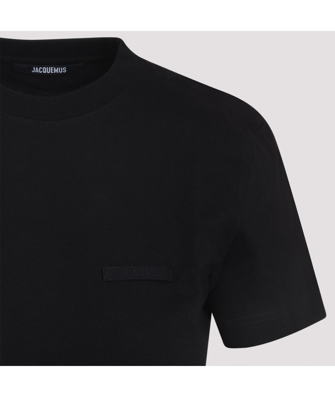 JACQUEMUS Черная хлопковая футболка, фото 3