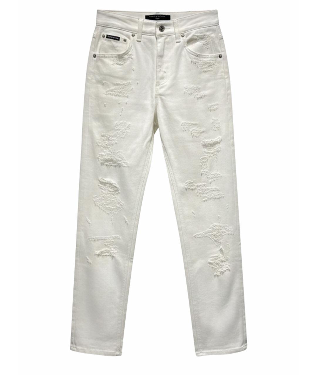 DOLCE&GABBANA Белые хлопковые прямые джинсы, фото 1