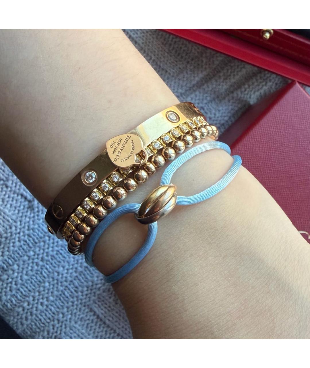 CARTIER Голубой браслет из желтого золота, фото 4
