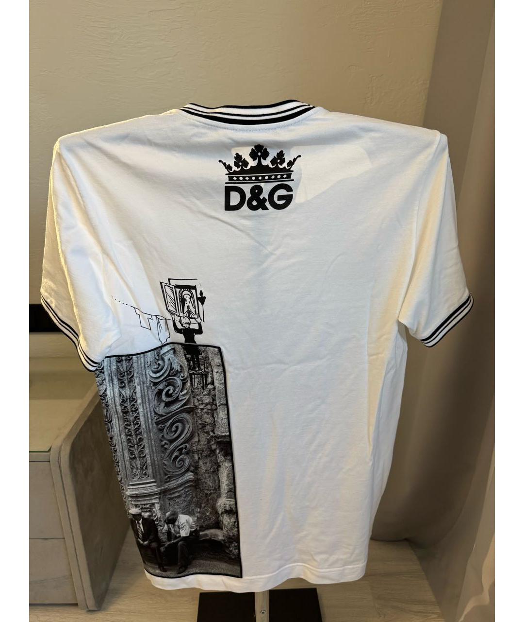 DOLCE&GABBANA Белая хлопковая футболка, фото 2