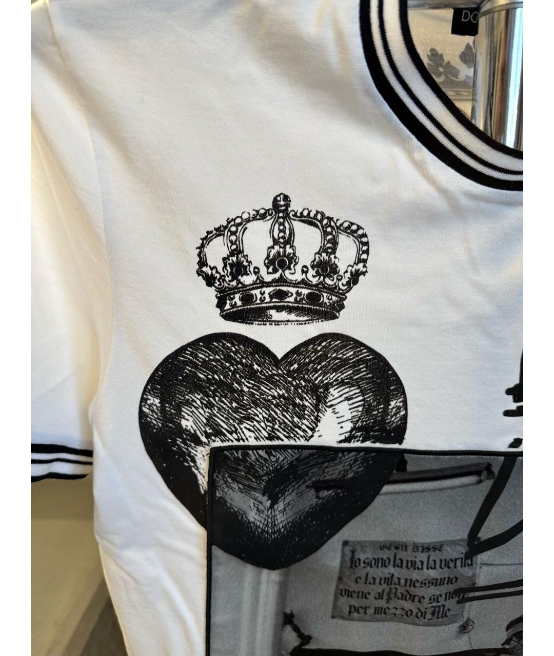 DOLCE&GABBANA Белая хлопковая футболка, фото 6