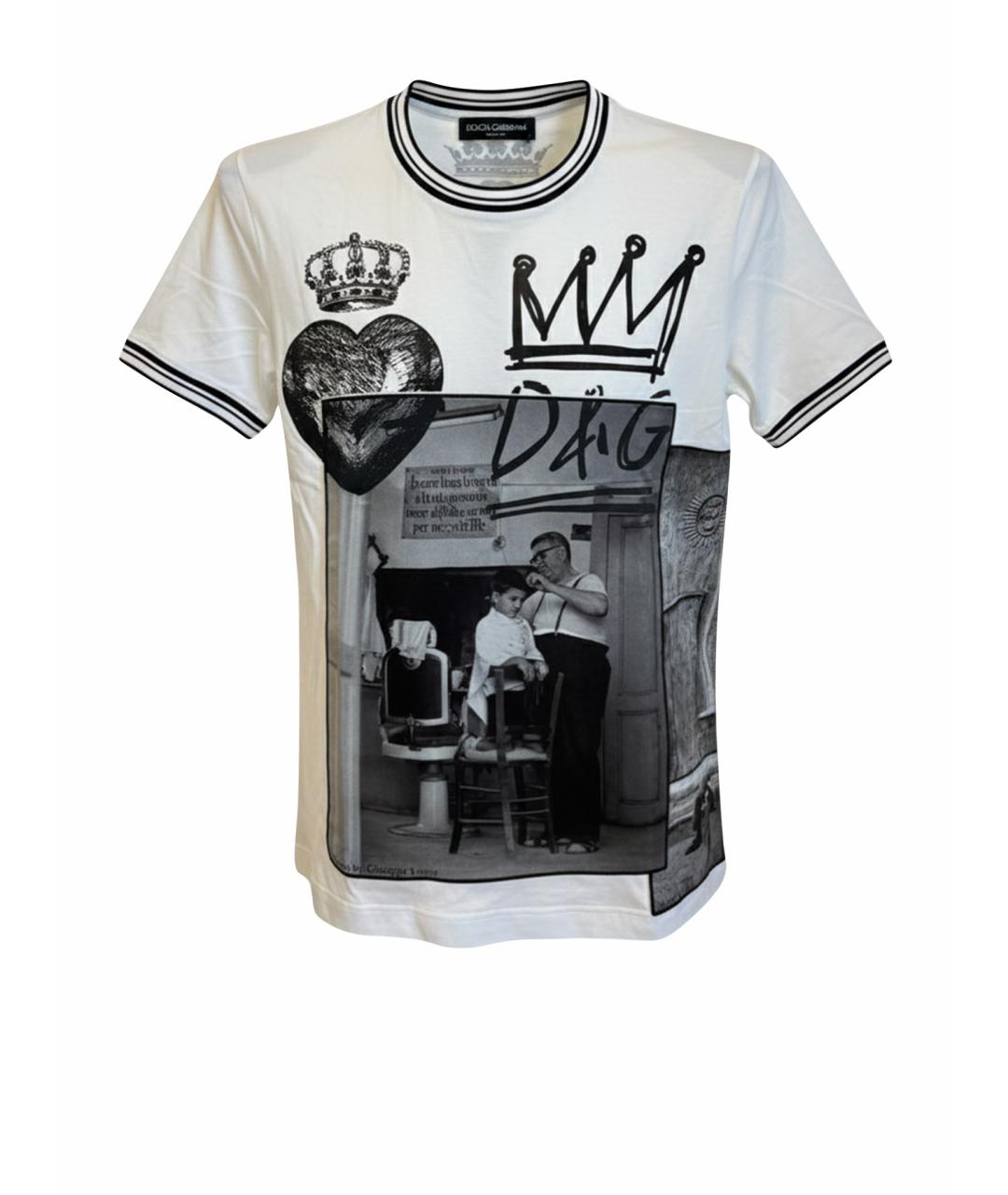 DOLCE&GABBANA Белая хлопковая футболка, фото 1