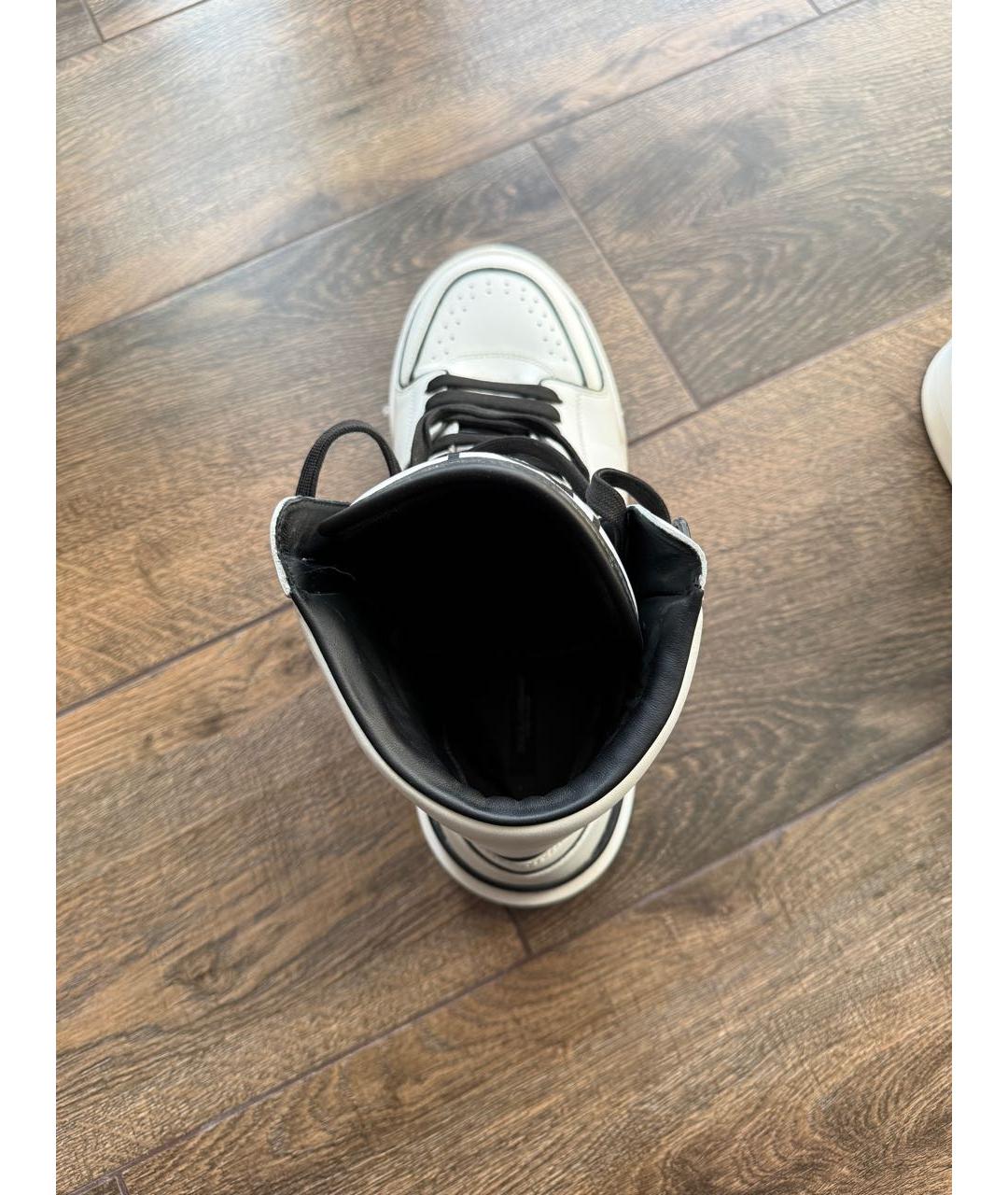 DOLCE&GABBANA Белые кожаные высокие кроссовки / кеды, фото 6