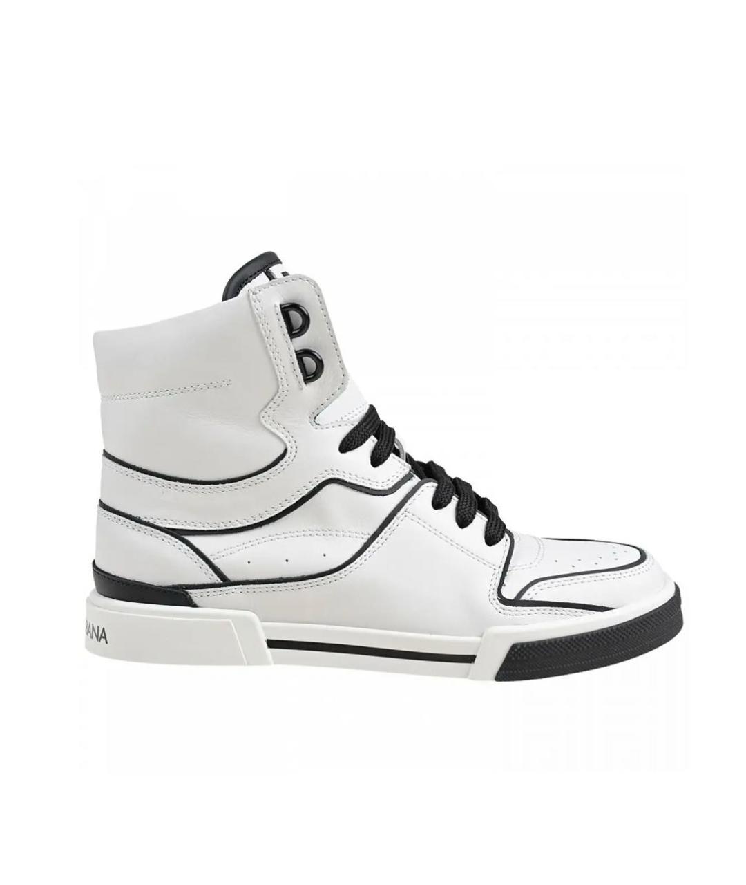 DOLCE&GABBANA Белые кожаные высокие кроссовки / кеды, фото 1