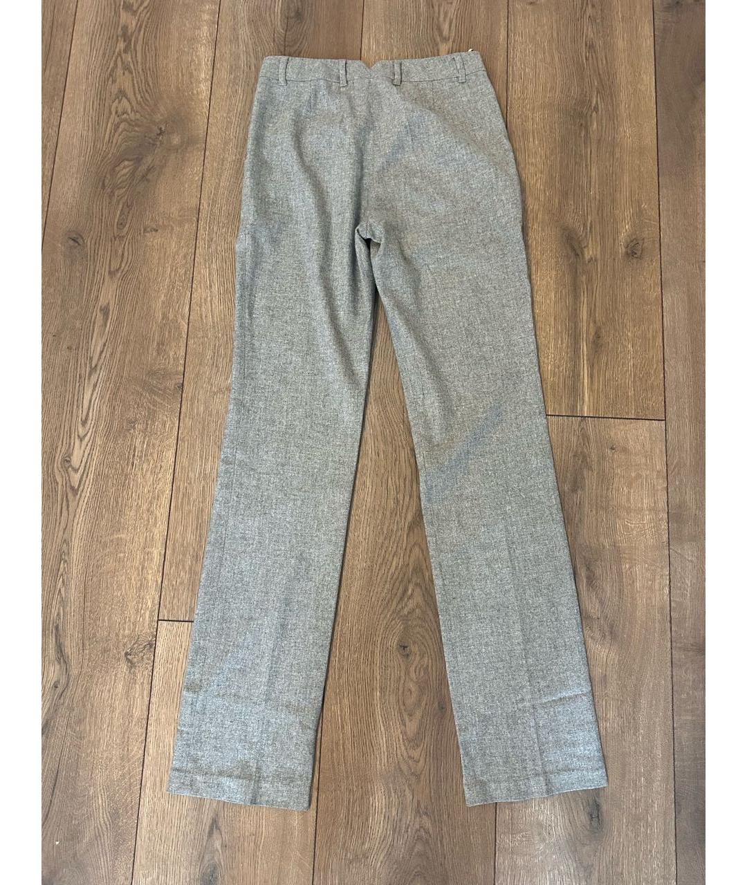 LORO PIANA Серые кашемировые прямые брюки, фото 8