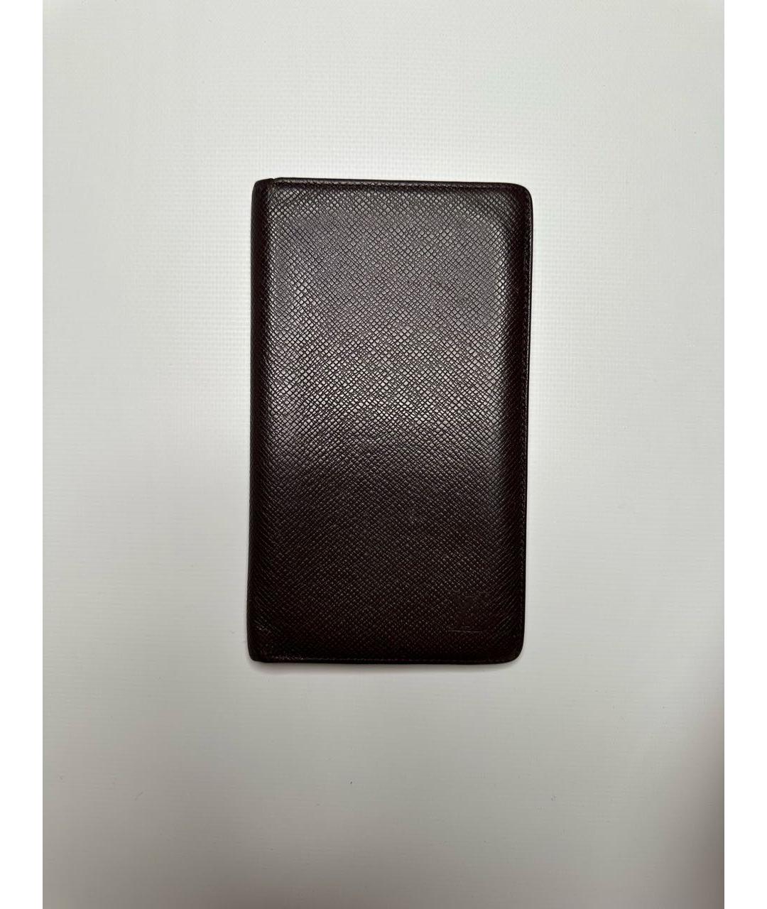 LOUIS VUITTON Коричневый кожаный кошелек, фото 6