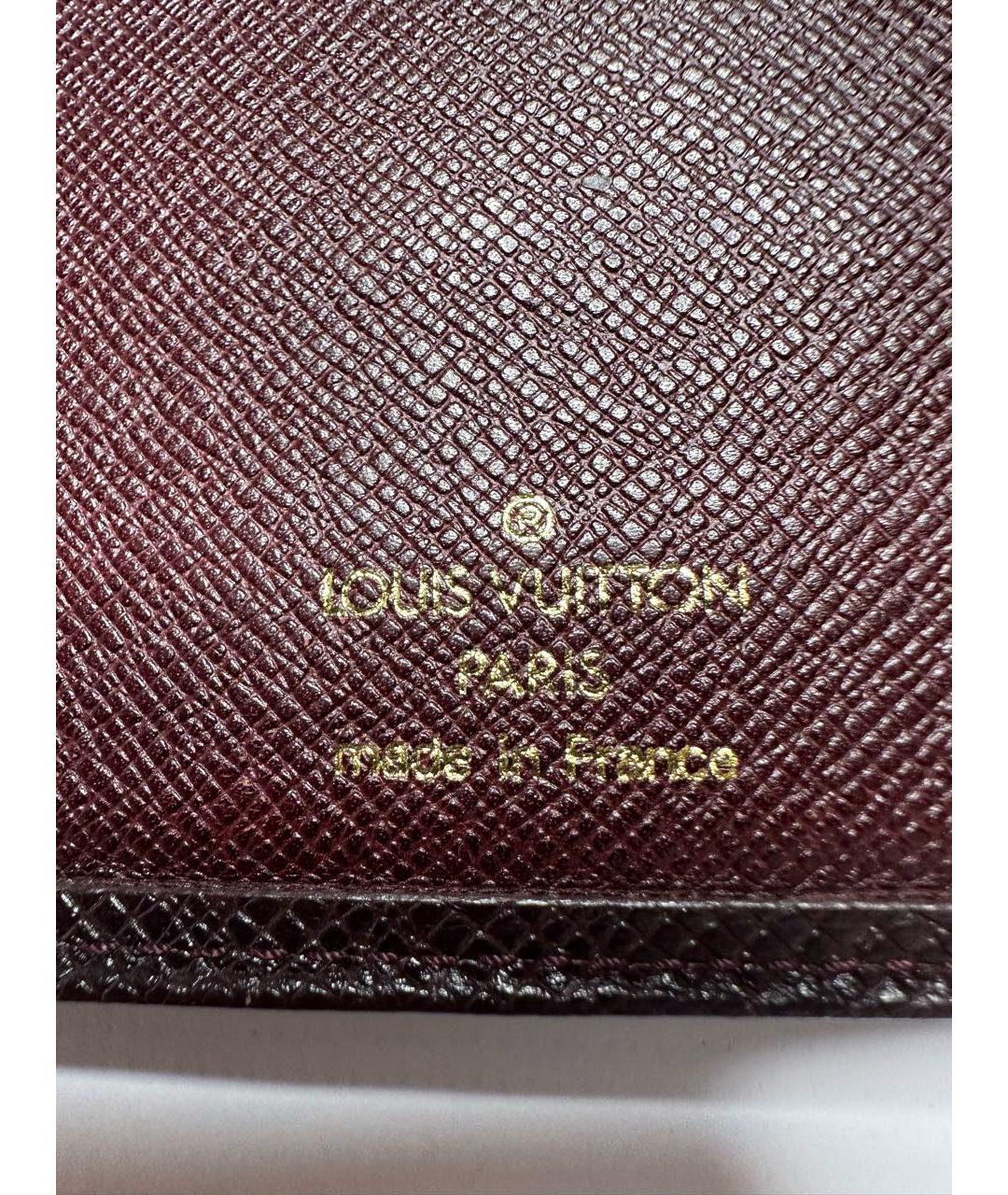 LOUIS VUITTON Коричневый кожаный кошелек, фото 5