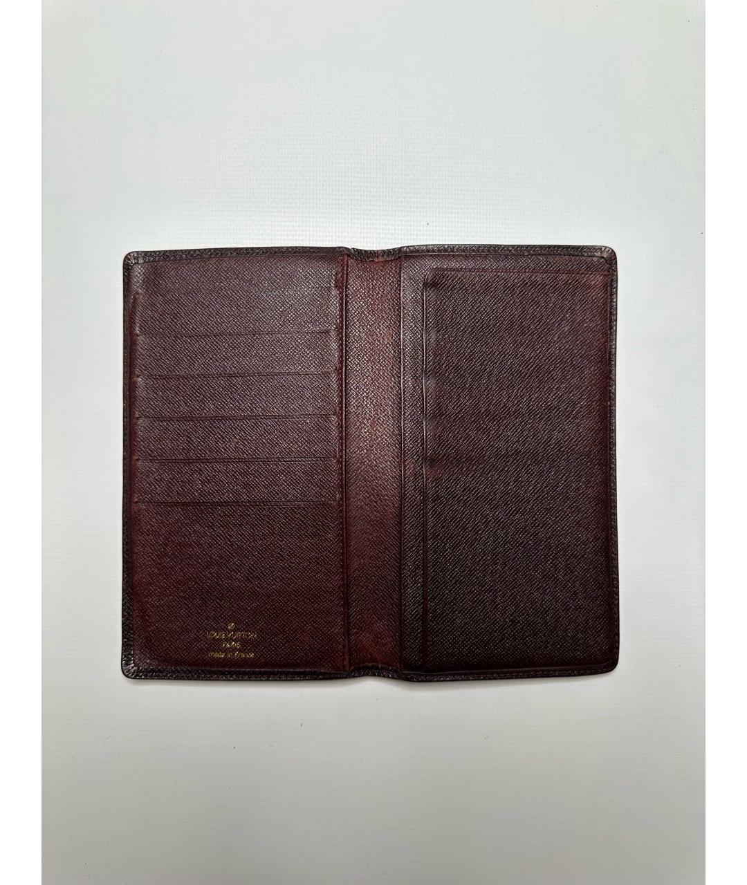 LOUIS VUITTON Коричневый кожаный кошелек, фото 4