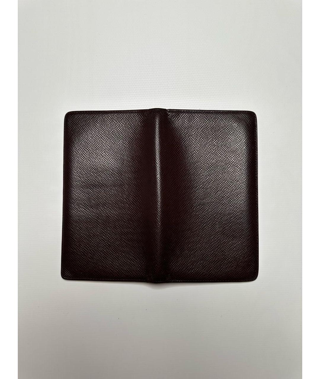 LOUIS VUITTON Коричневый кожаный кошелек, фото 3