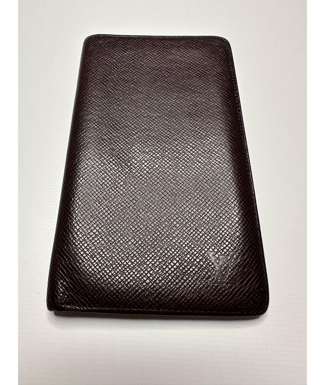 LOUIS VUITTON Коричневый кожаный кошелек, фото 2