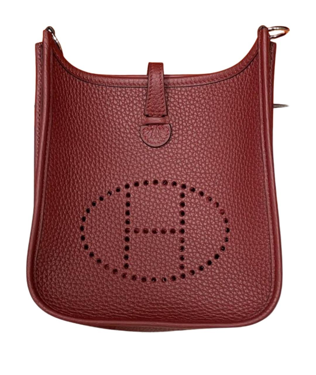 HERMES Бордовая кожаная сумка через плечо, фото 1