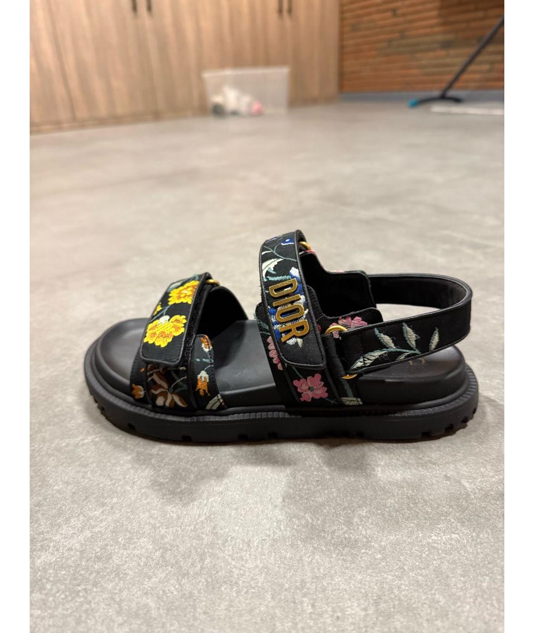 CHRISTIAN DIOR Черные кожаные сандалии, фото 6