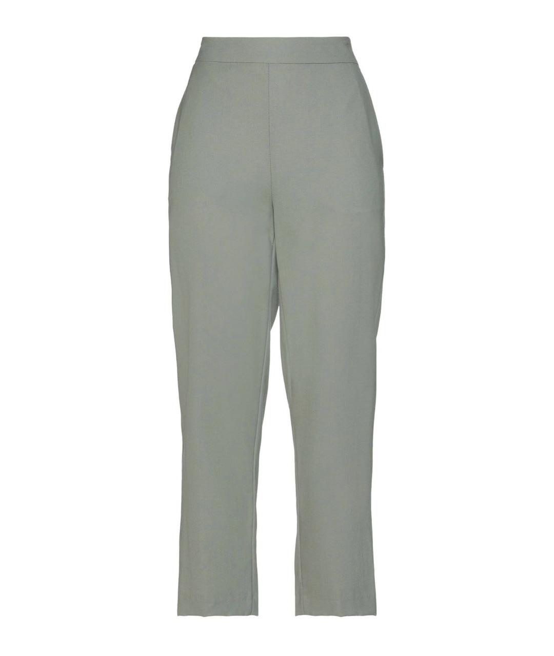 ERIKA CAVALLINI Зеленые шерстяные прямые брюки, фото 1