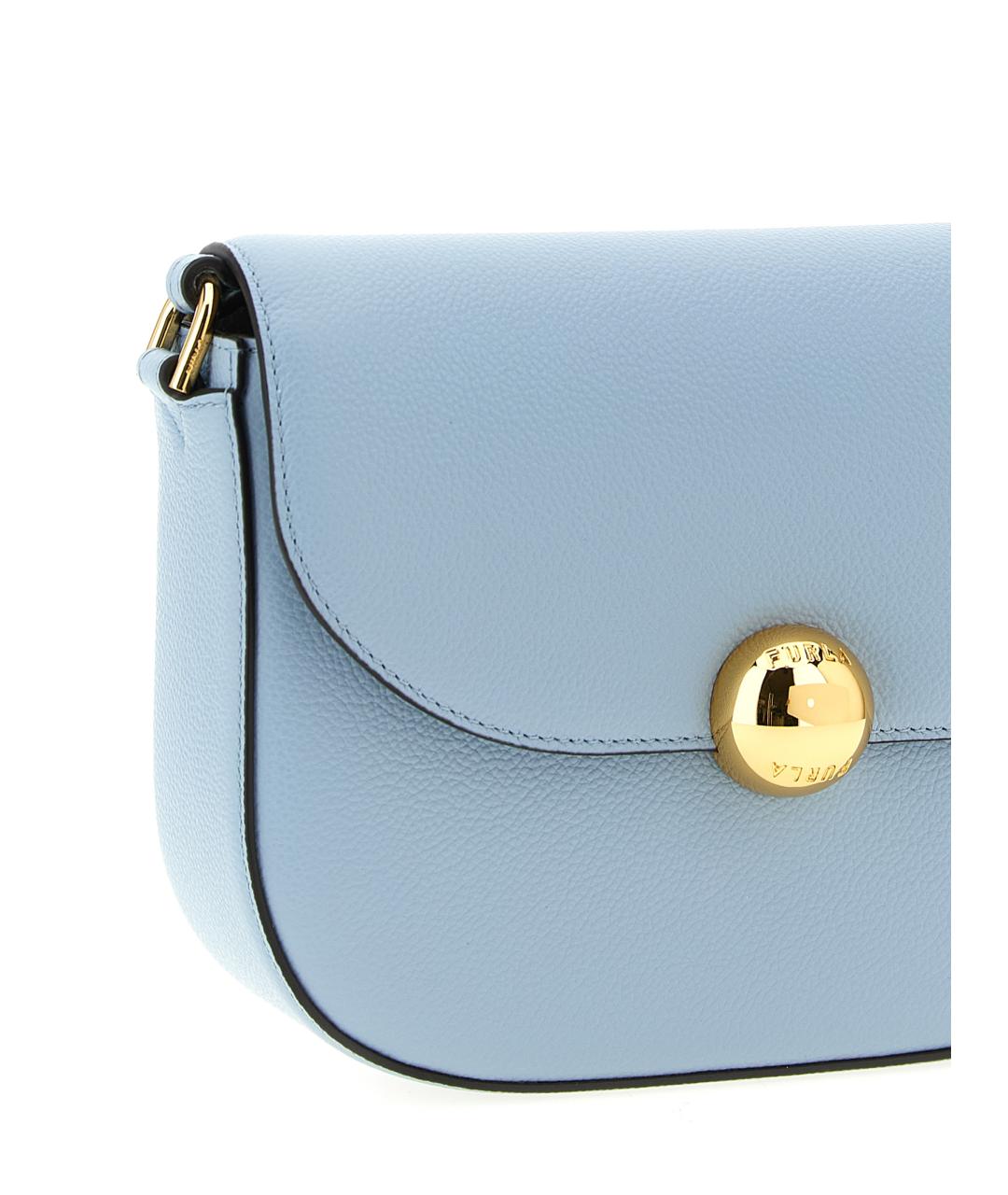 FURLA Голубая кожаная сумка через плечо, фото 3