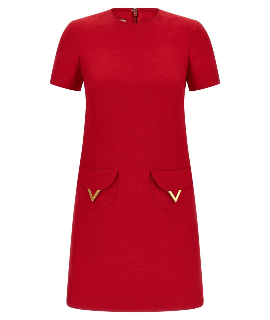 VALENTINO Красное шерстяное платье, фото 1