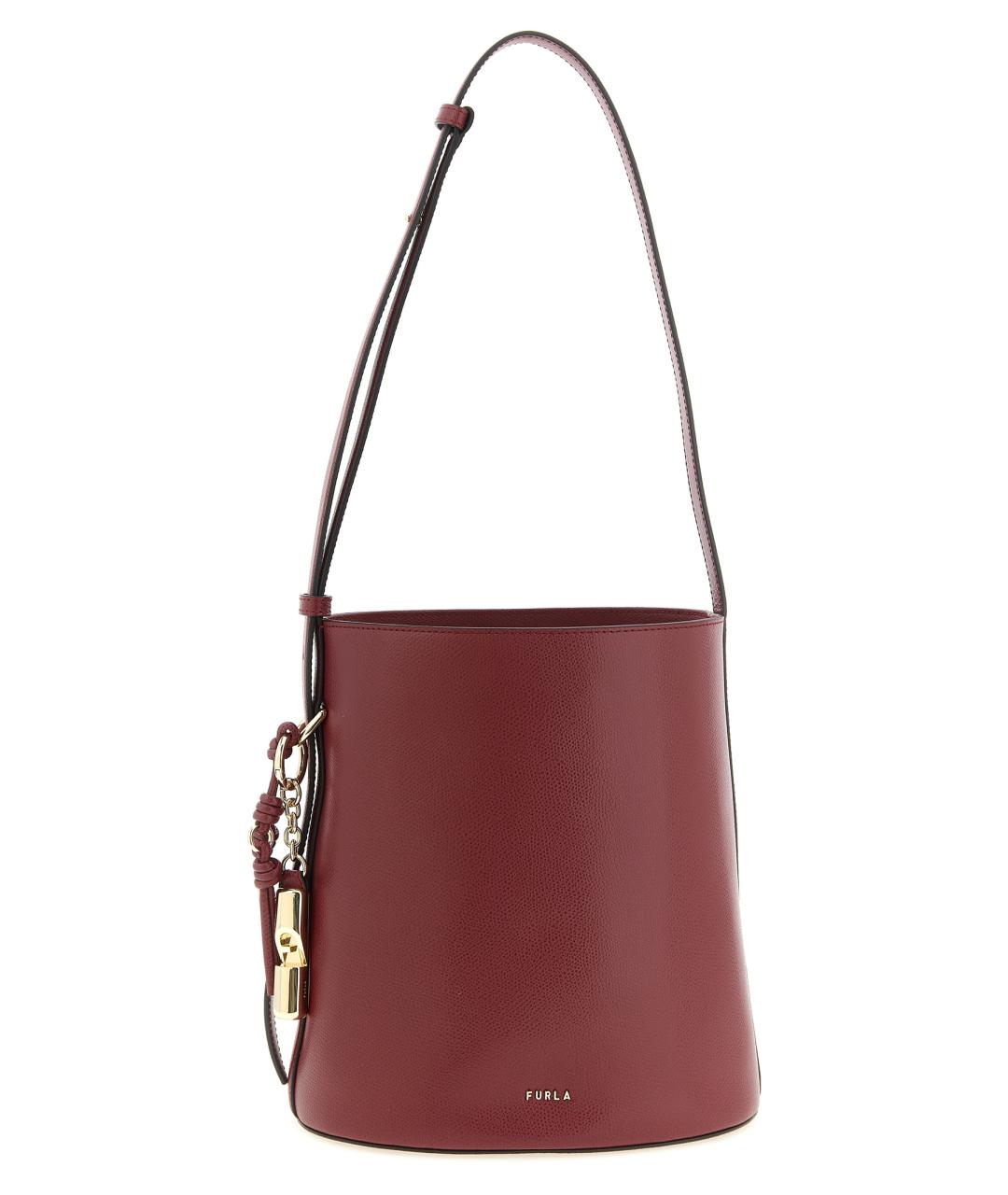 FURLA Бордовая кожаная сумка через плечо, фото 1