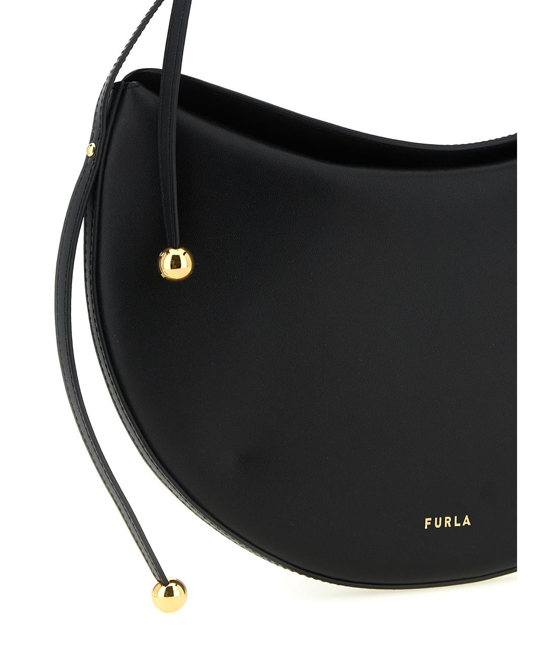 FURLA Черная кожаная сумка через плечо, фото 3