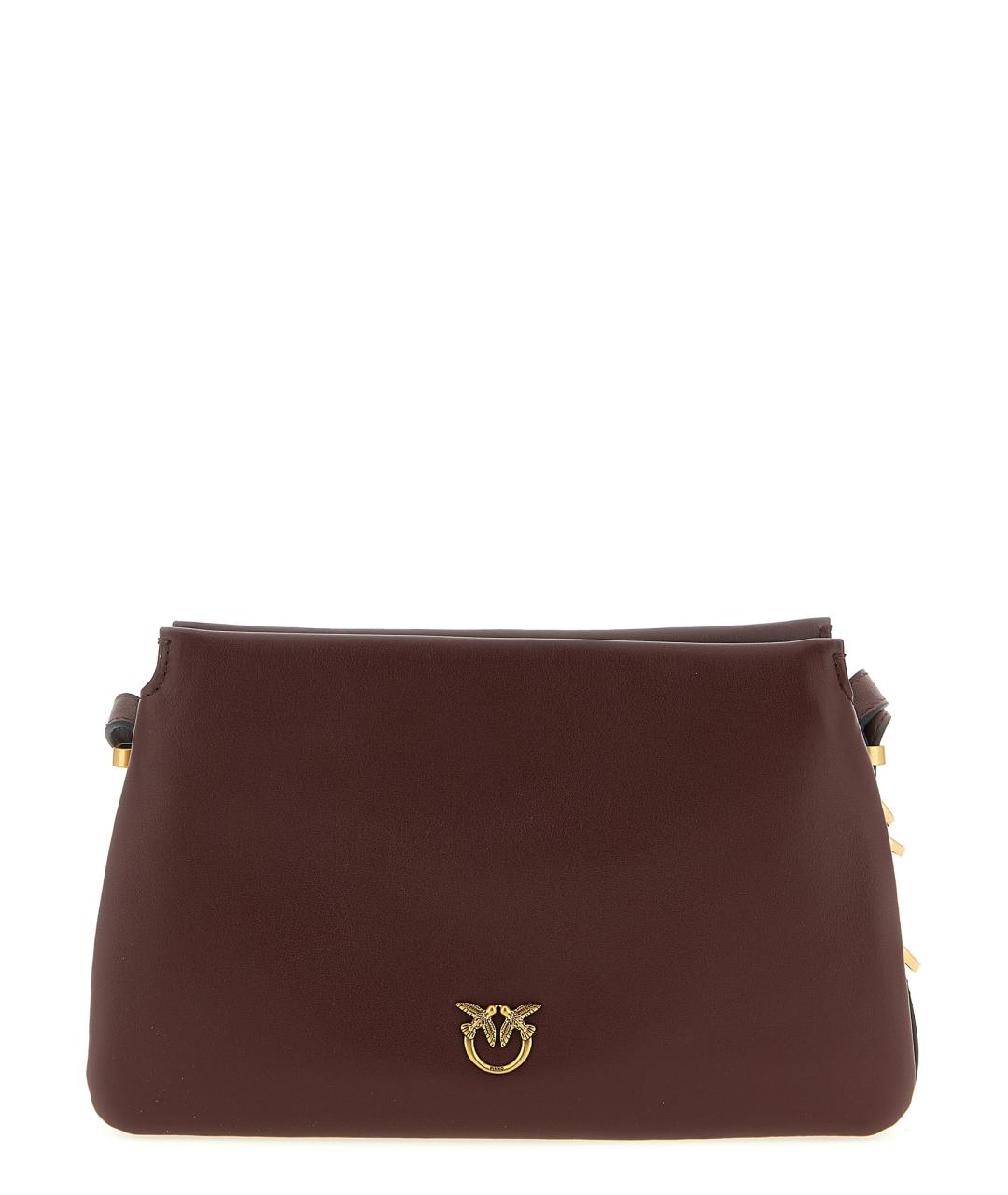 PINKO Бордовая кожаная сумка через плечо, фото 1