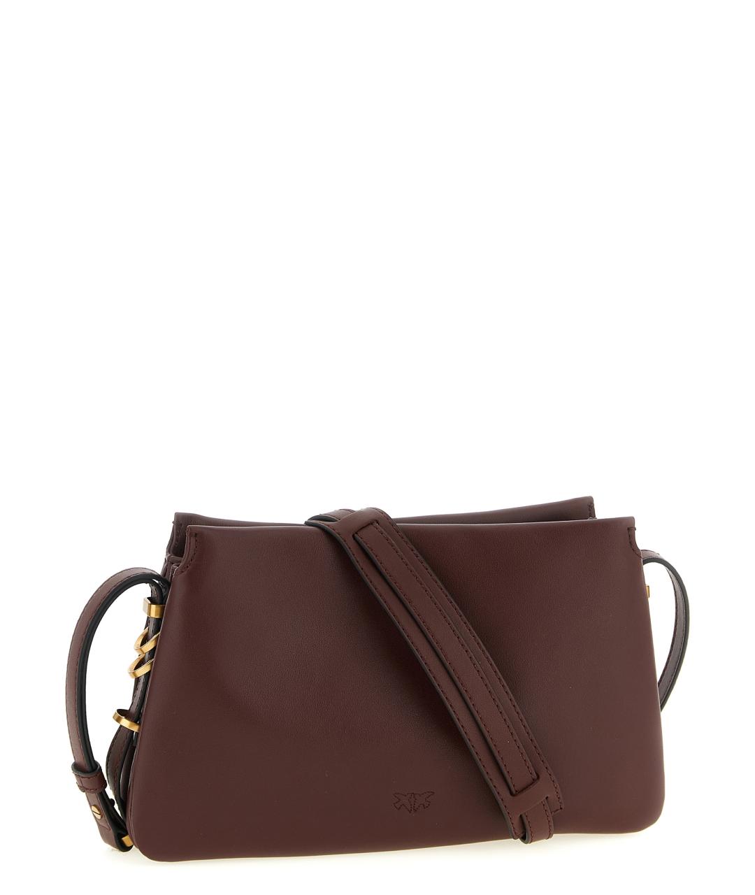 PINKO Бордовая кожаная сумка через плечо, фото 2