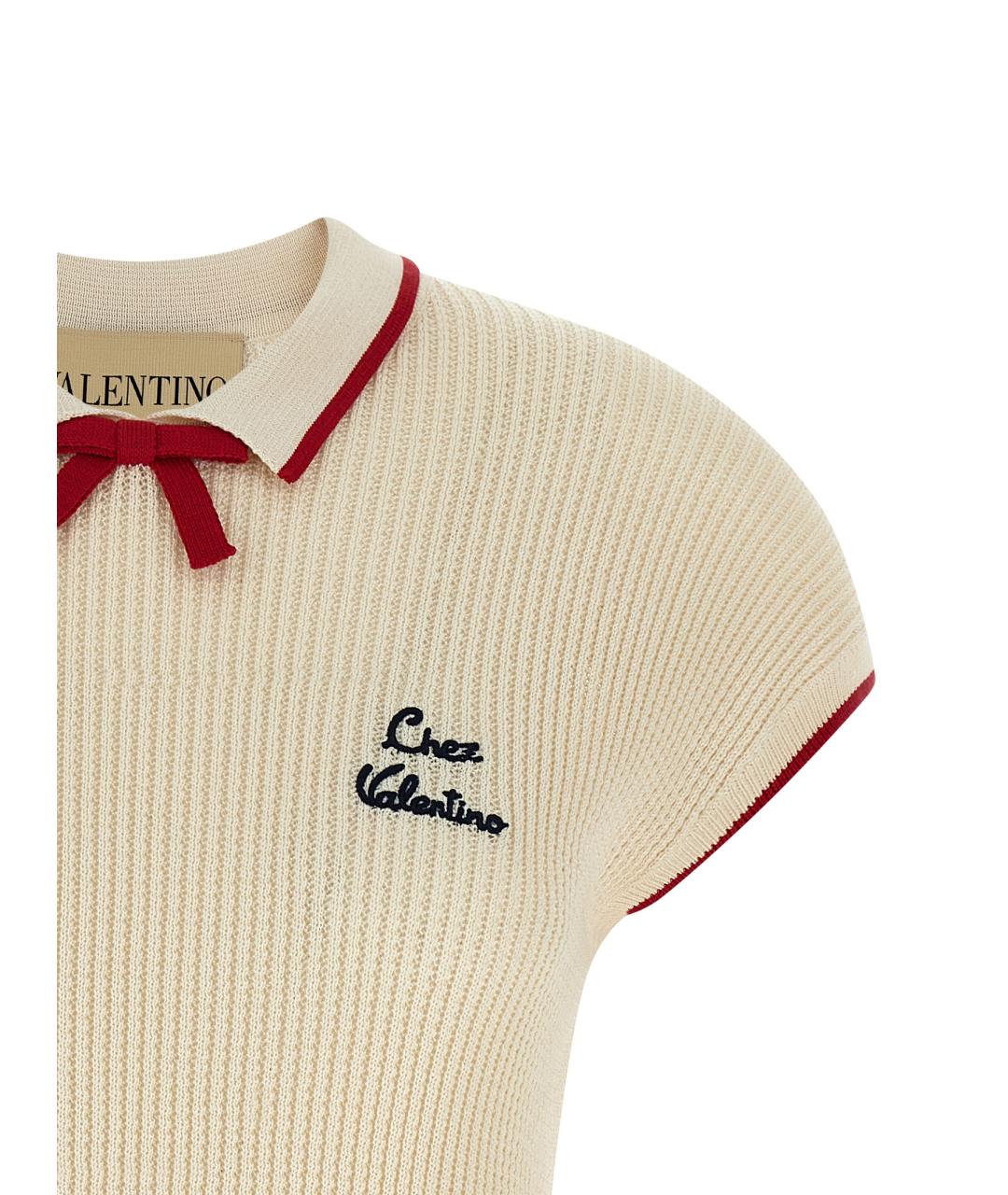 VALENTINO Бежевая хлопковая футболка, фото 3