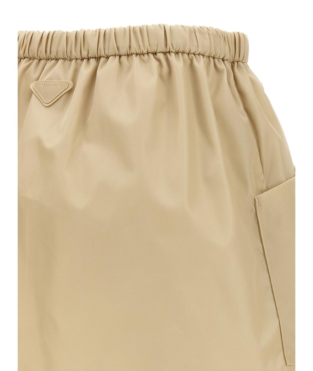 PRADA Бежевая полиамидовая юбка мини, фото 4