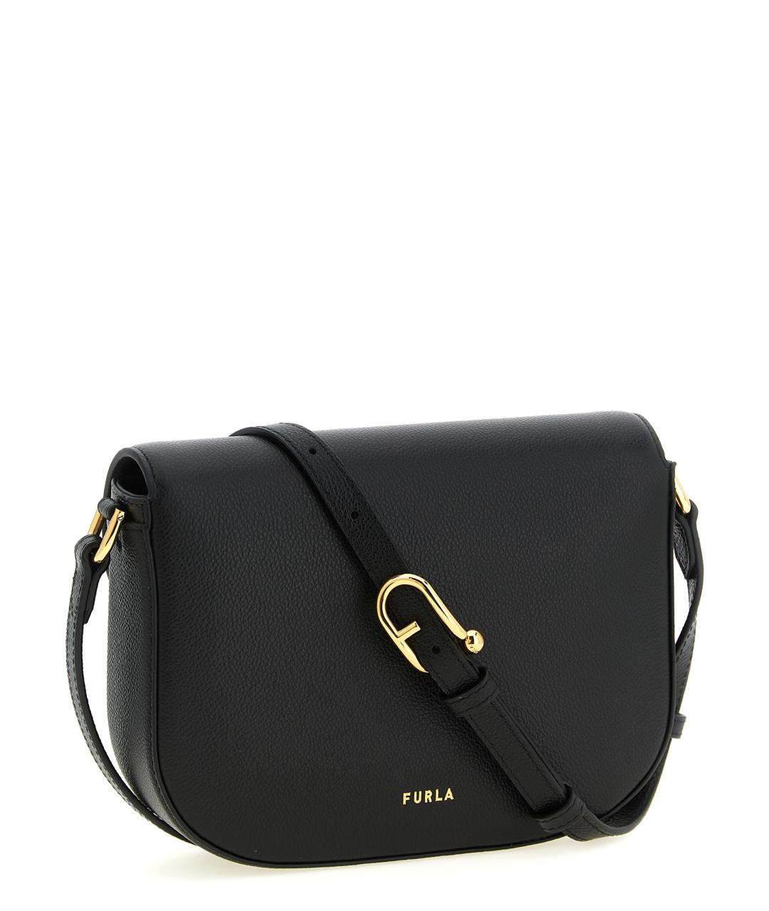 FURLA Черная кожаная сумка через плечо, фото 2