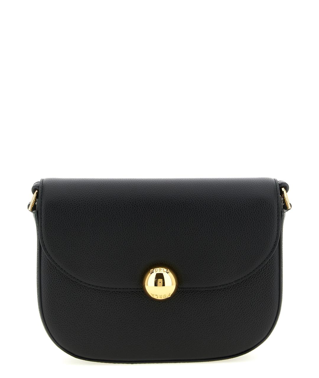 FURLA Черная кожаная сумка через плечо, фото 1