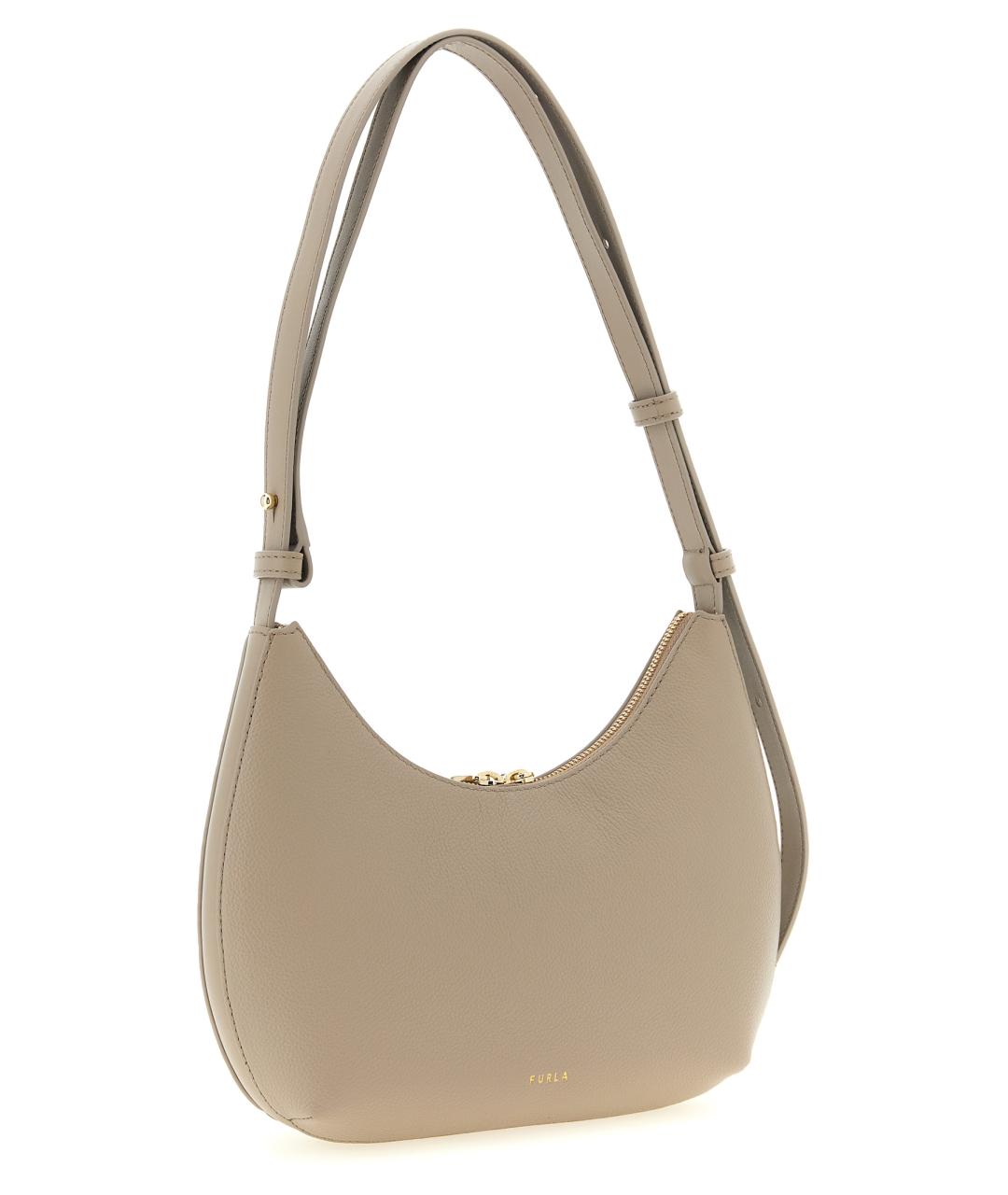 FURLA Бежевая кожаная сумка через плечо, фото 2