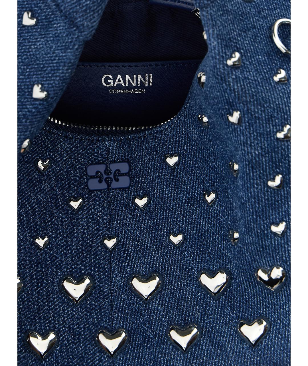 GANNI Синяя хлопковая сумка тоут, фото 4