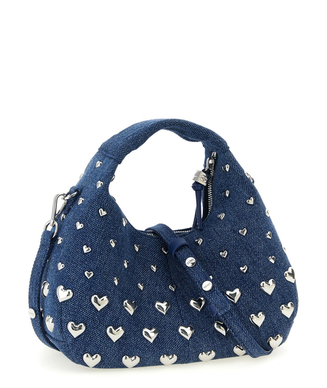 GANNI Синяя хлопковая сумка тоут, фото 2