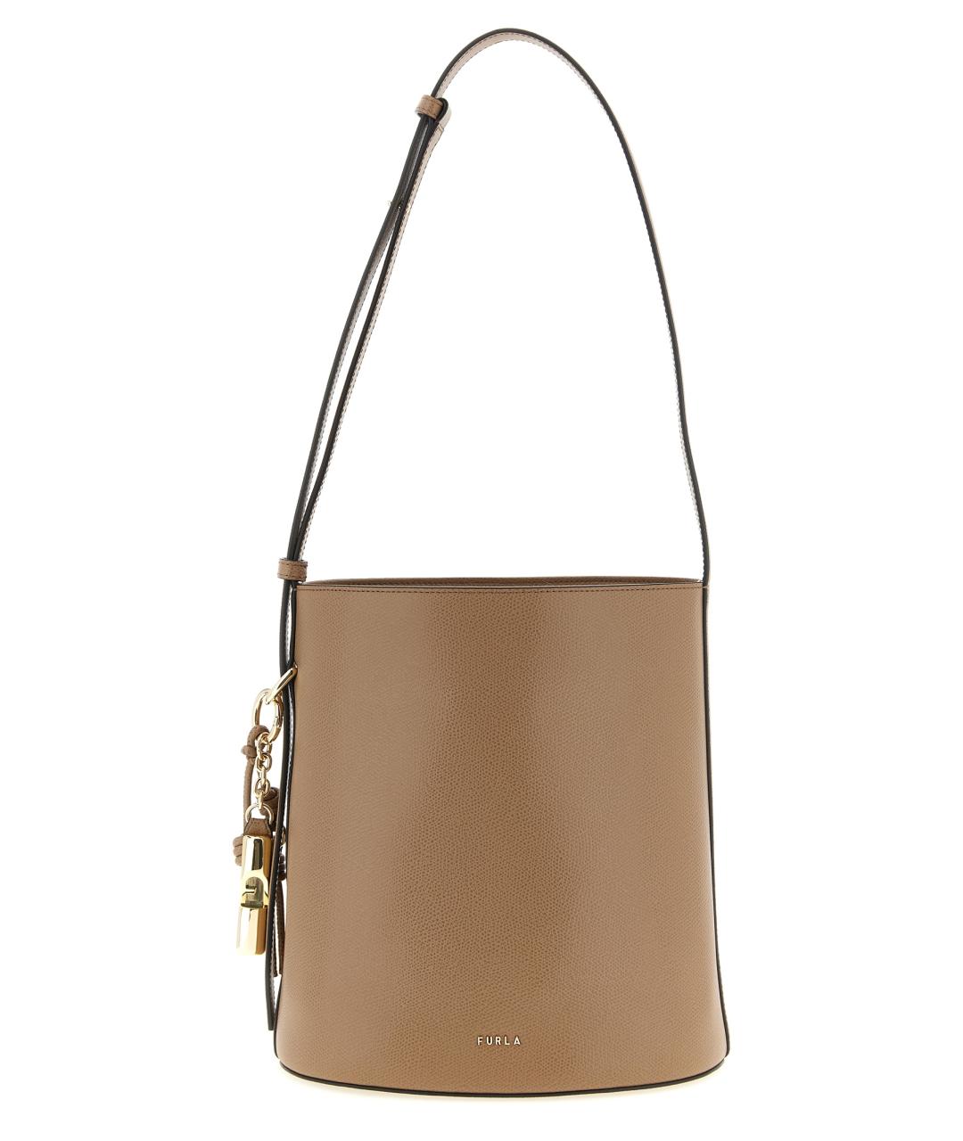 FURLA Бежевая кожаная сумка через плечо, фото 1